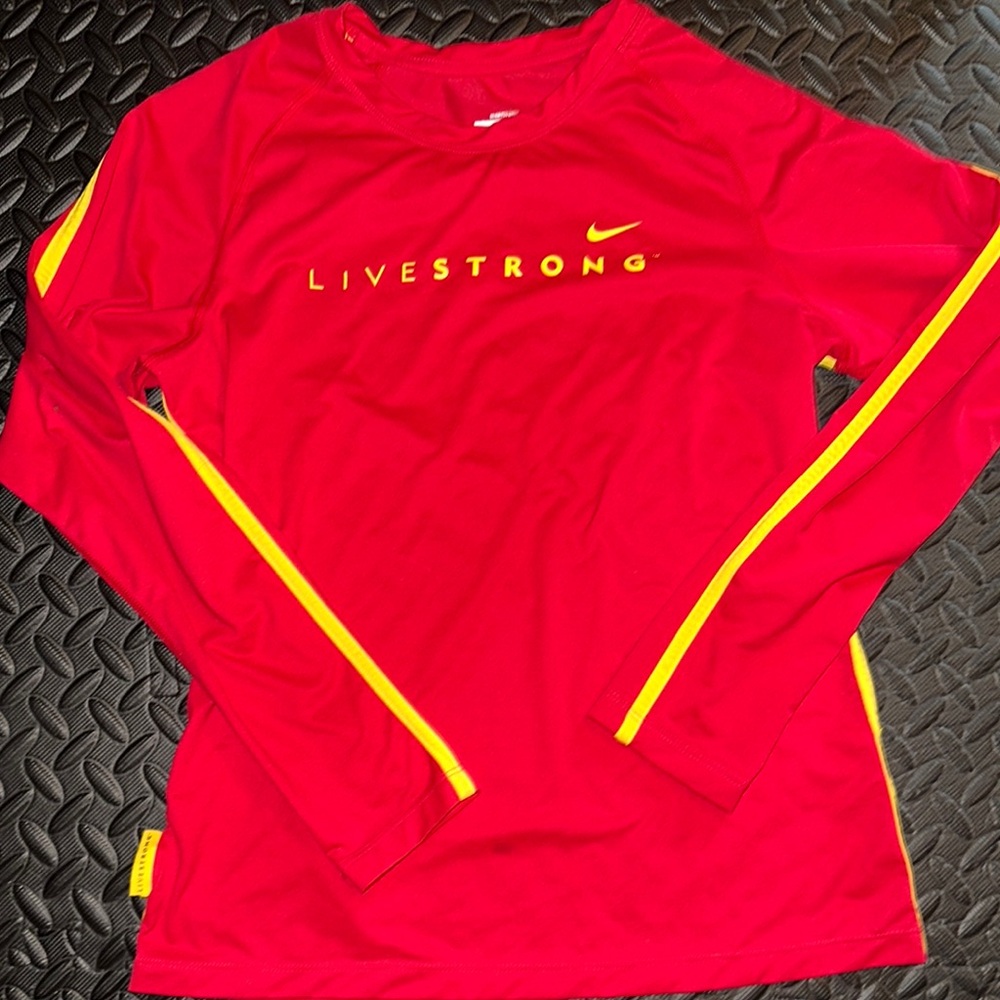Nike Red Long Sleeve Tee with Yellow Accents